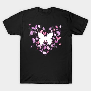 Butterflies Heart Design T-Shirt